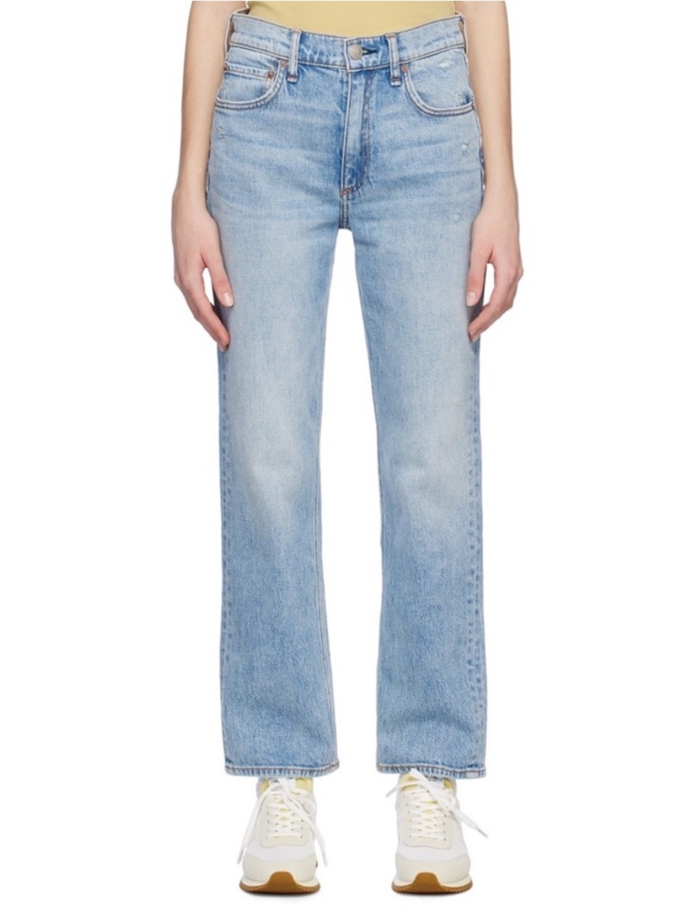 Rag & Bone Tulip Alex High-rise Straight 0914 denim 24 tulip light blue cotton
